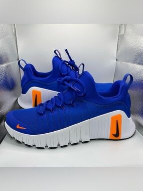 Nike Free Metcon 6 Racer Blue/Sail/Total Orange Mesh Sneakers Womens Size 9.5 US